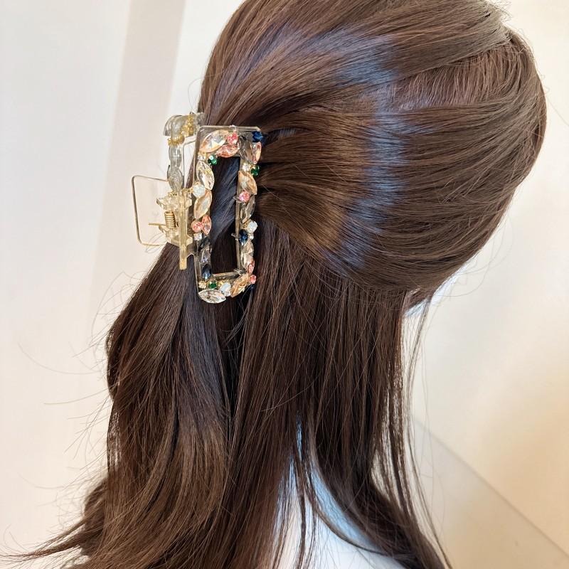 Quadratische Ultra-Glänzende High-End Voll-Diamant Haarspange, Große Haarklammer für Damen, Neuheiten