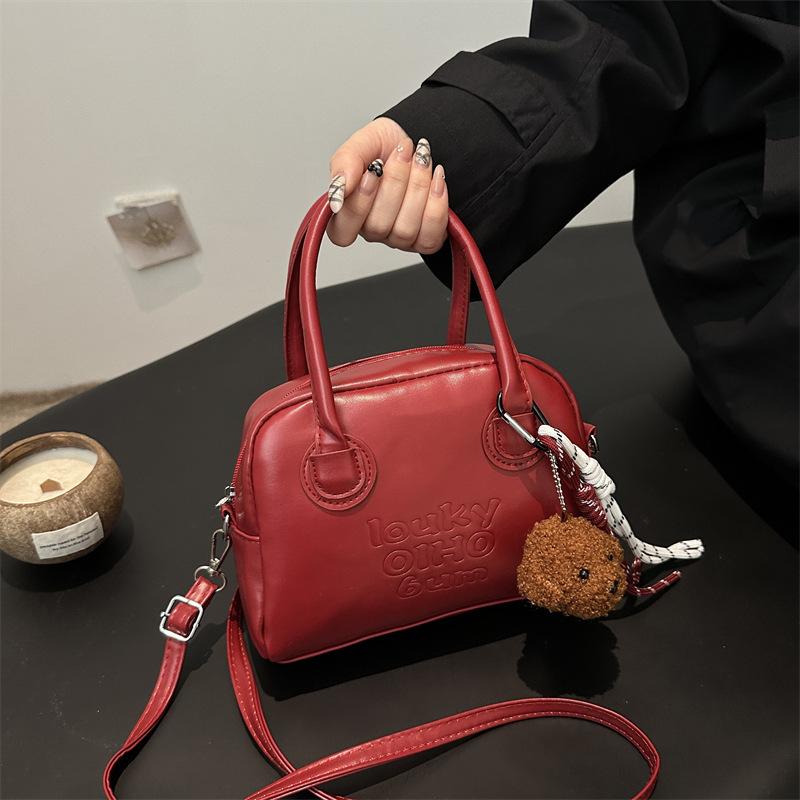 2025 Spring New Casual Bag High Value Texture Retro Large Capacity Women's Portable Boston Messenger Women's Bag