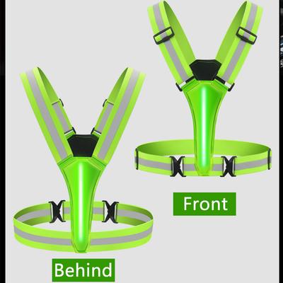 New USB Rechargeable LED Reflective Vest Adjustable Waist/Shoulder for Women Men Kid