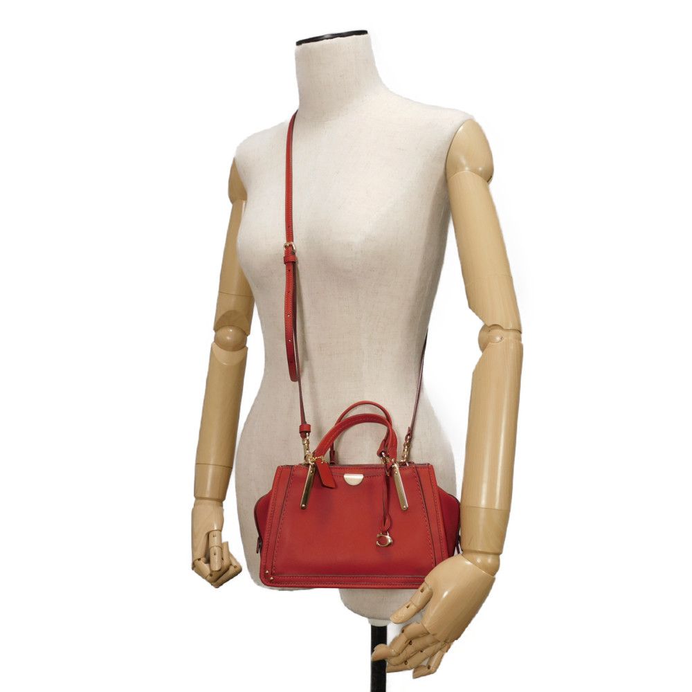 Used Dreamer 21 Calfskin 2-Way Shoulder Bag with C Logo (Red) (Product Code: 9726, 67021, 7922) Women's from Japan