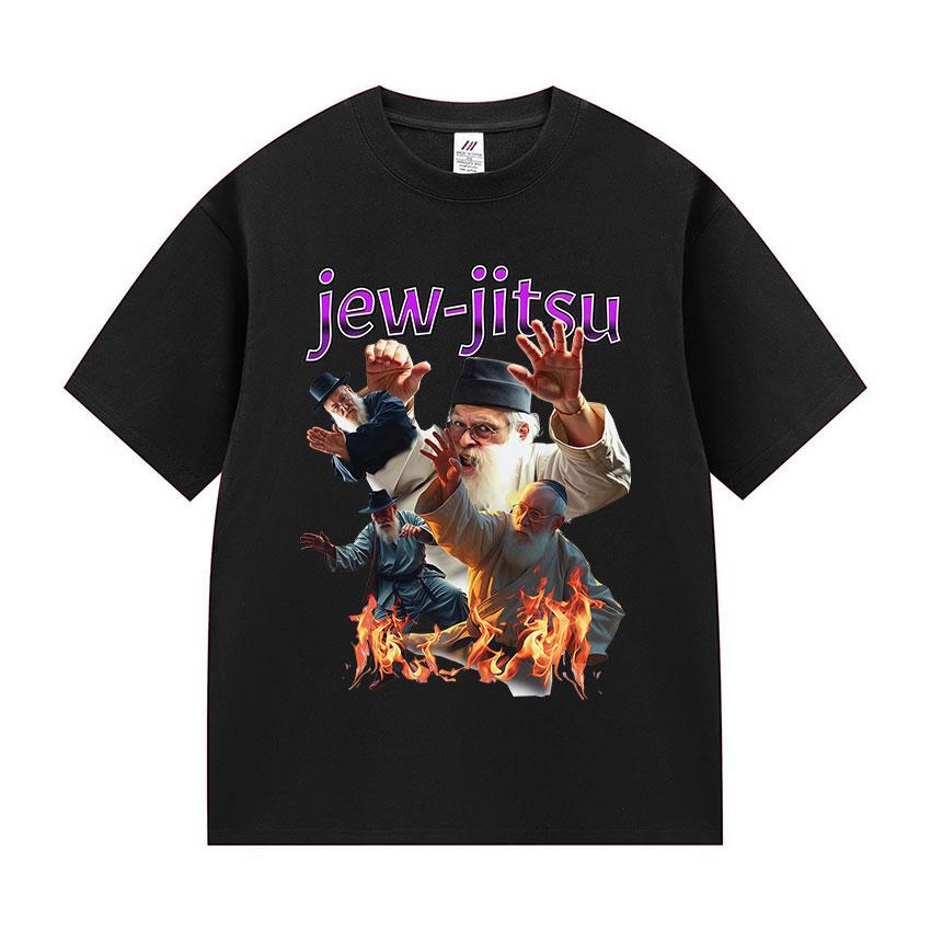 ZheXiong TEE Jew-Jitsu Joods Judo Karate Grappige Meme Print T-shirt Herenkleding Vintage Oversized T-shirts Mode Hoge Kwaliteit Katoenen T-shirts 3XL