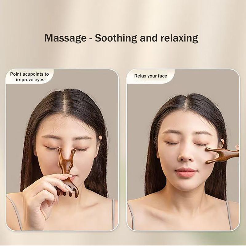 Sandalwood Scalp Massager Sandalwood Deer Antlers Wide Tooth Comb Meridians Dredging Scalp Facial Massage Comb Gua Sha Comb