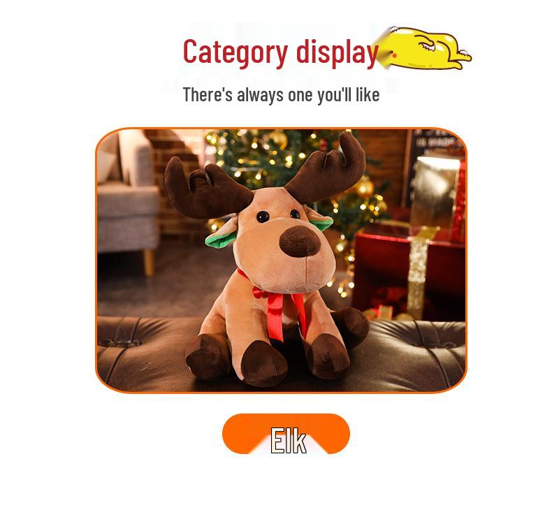 Cartoon Christmas Reindeer Plush Toy - Holiday Decoration & Gift for Girls and Kids.