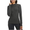 Ladies' Casual And Fashionable Solid Color Round Neck With Warm Long Sleeved T-shirt Top