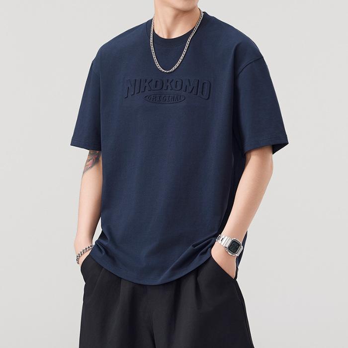 Latest Summer Mens Cotton Round Neck T-shirt Stylishable Relaxed Fit Short-sleeved T-shirt