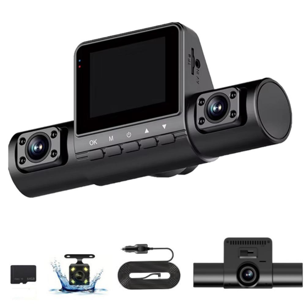 64GB Card Four-Channel Dash Cam Quad-record 24H Parking Monitor Vehicle