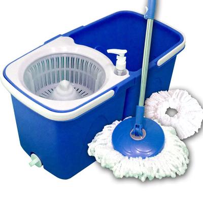 Double Rotating Mop with Two Cleaning No Durable Drainer, Tanks, Pedal, Blue, [XH702]