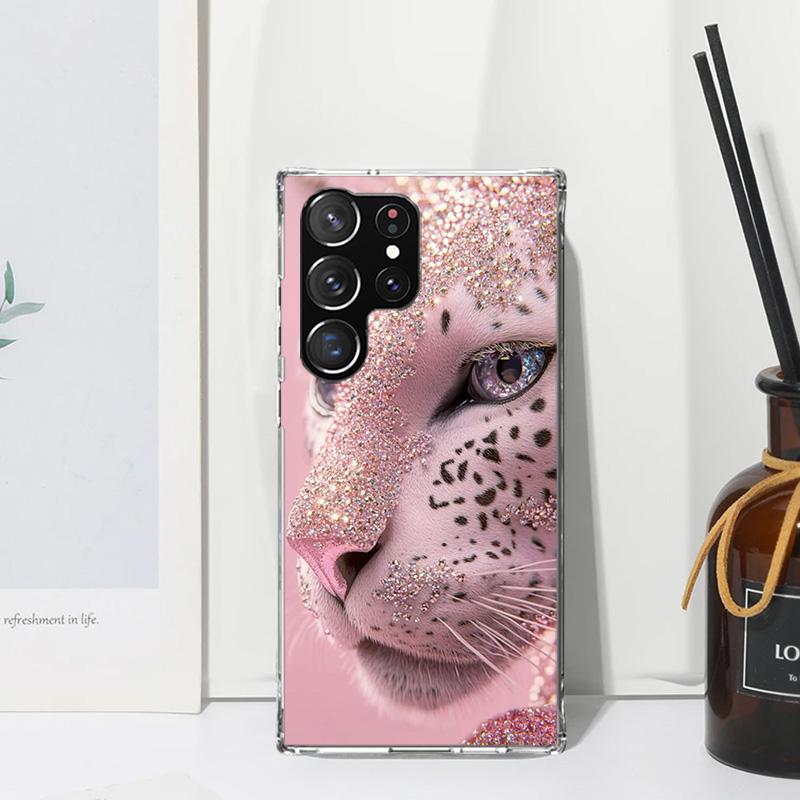 Pink Leopard Print Phone Case For Samsung Galaxy S26 S25 Edge S24 FE S23 S22 Ultra S21 Plus S20 + Art Fundas Back Cover Galaxy S