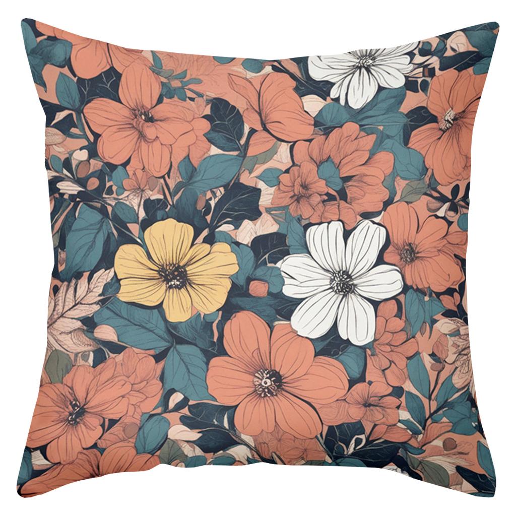 1 Pieces Floral Printed Cushion Pillow For Home Decor Polyester pillowcase, sofa decorative cushion cov Headboard Pillow