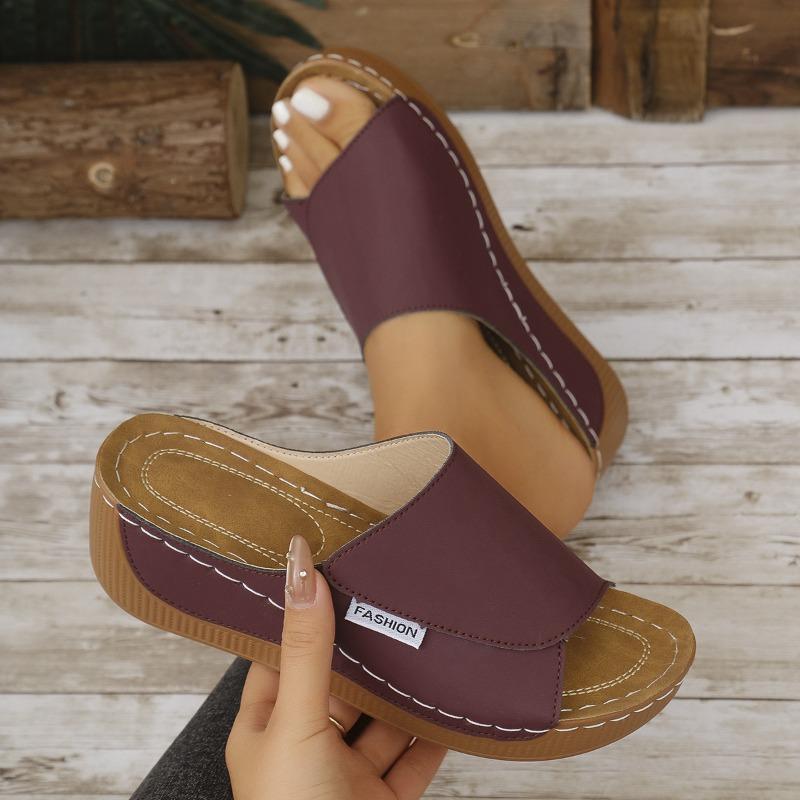 Damen Minimalistische Keil-Pantoletten Bequeme Sommerschuhe