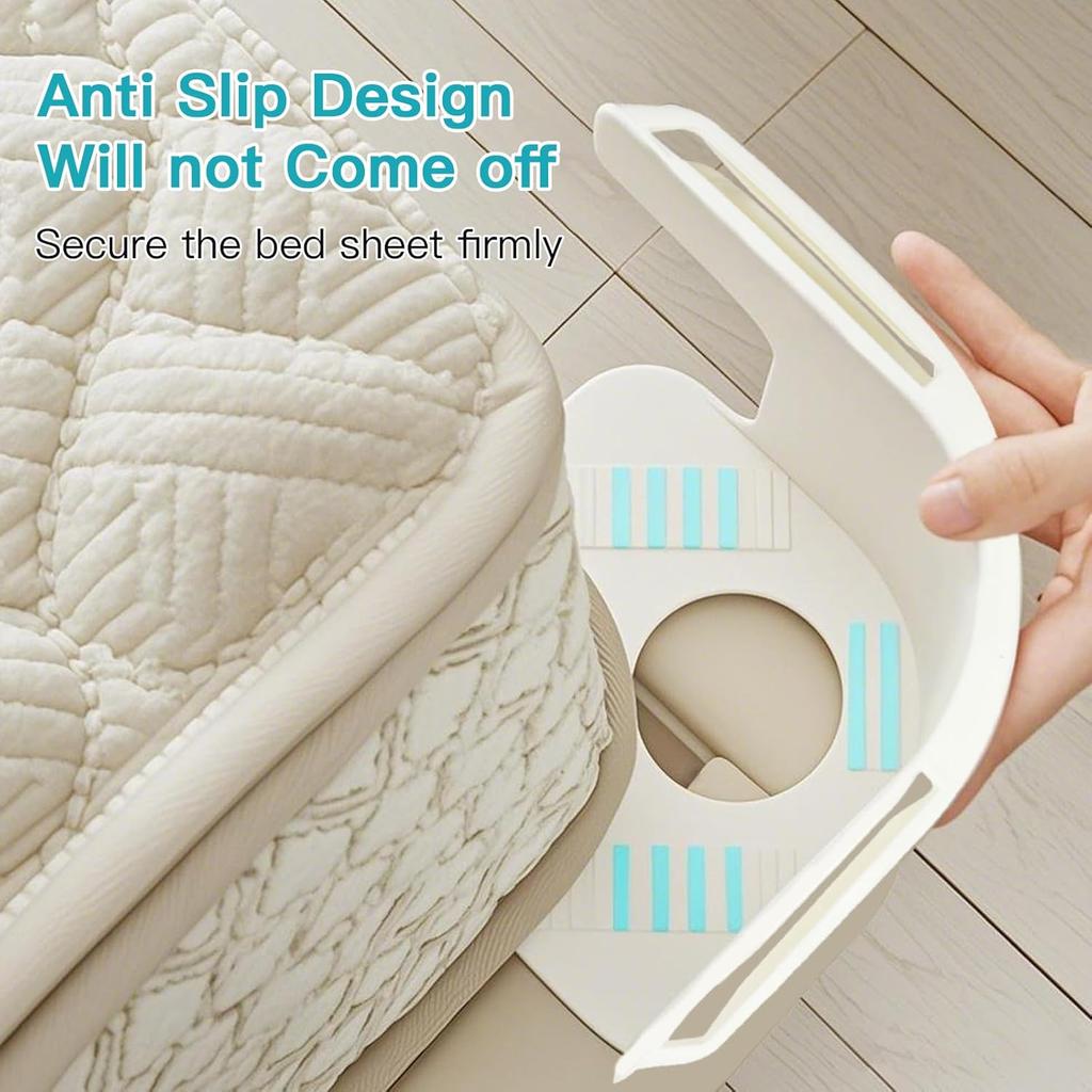 4 Piece Non Slip Bed Sheet Clips  Mattress Corner Holders for Adjustable/Thick Beds  Quick 30 Second Setup