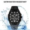 NAVIFORCE Original Men Sports Chronograph Watch Quartz Movement Silicone Strap 50m Waterproof Luminous Pointer Lightweight Men Casual Watch NF6113