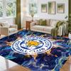 Leicester City Football Design Crystal Velvet Rug Soft Decorative Mat for Bedroom Entrance