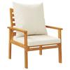 VidaXL Lot de 2 Fauteuil de Jardin avec Coussin, Chaises avec Accoudoirs, Sièges avec Dossier Patio Terrasse Extérieur, Bois 366375