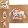 Cartoon Style Bear Plush Keyring With Short Fleece Material For Backpack Accessories