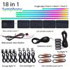 18/22 in 1 Car Hidden Ambient Light Neon Symphony RGB Rainbow Backlight Smoke Matt Black Acrylic Ambient Matt Lamp 12V Dual Zone