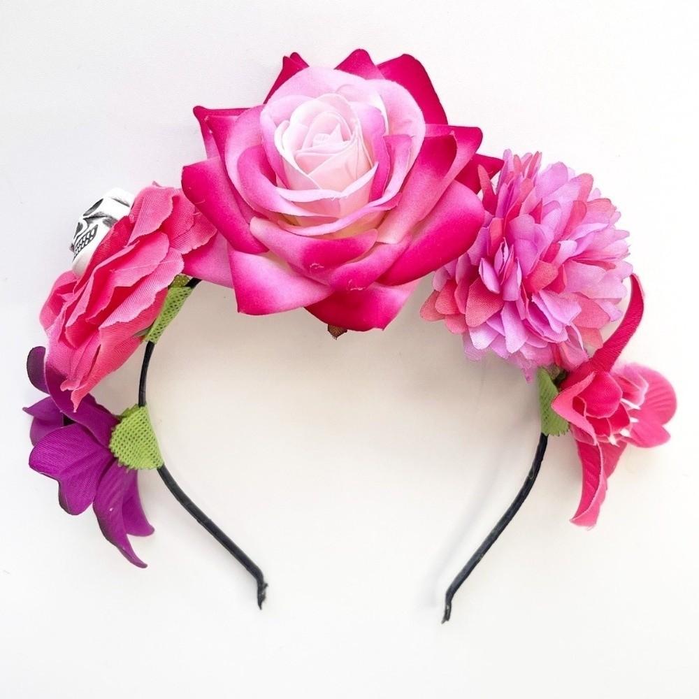 Plastic Rose Flower Crown Ghost Claw Floral Hair Hoop Fashion Party Headpiece  Hair Accessories