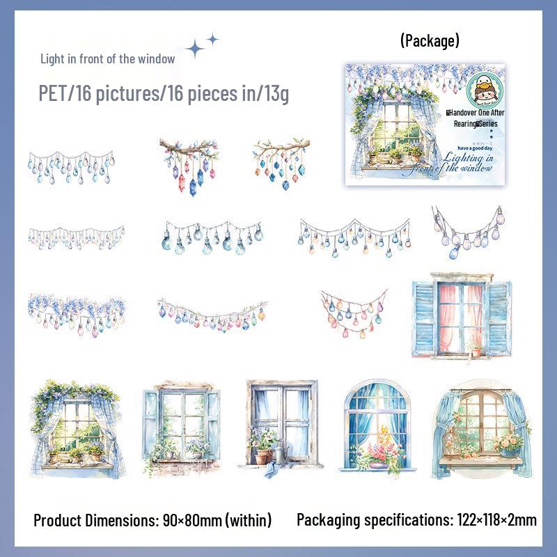 Light Up a Window: Beautiful Day PET Sticker Pack with Double White Ink (6 Designs)
