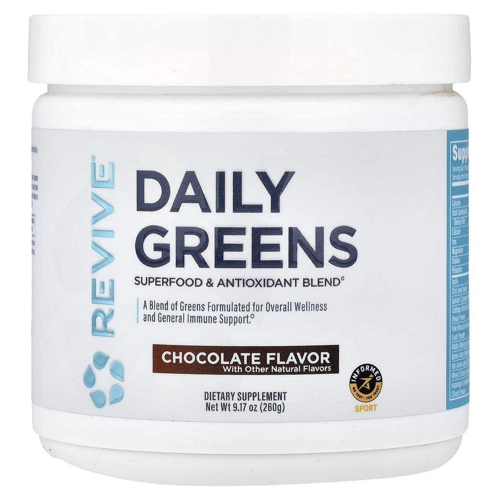 Revive, Daily Greens, Chocolate, 260g (9.17oz)