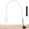 Cat Suction Cup Teaser Wand: Durable Self-Play Kitten Toy with Replaceable Head