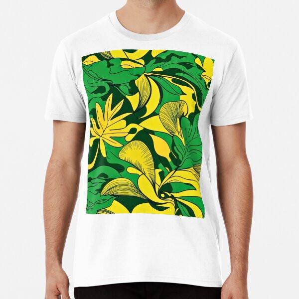 

Art Nouveau Camo Pattern: Green and Yellow O S to 5XL Made in the AU/USA T-Shirt XL