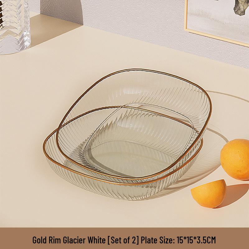 Elegant Transparent Vinegar and Snack Dish - Food Grade Plastic Plate for Dipping Sauces