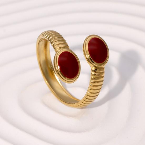 Open Ring Wide-Faced Vintage Index Finger Ring Distressed Texture Retro Style Stainless Steel Texture Stacking Finger Band Jewelry Gift