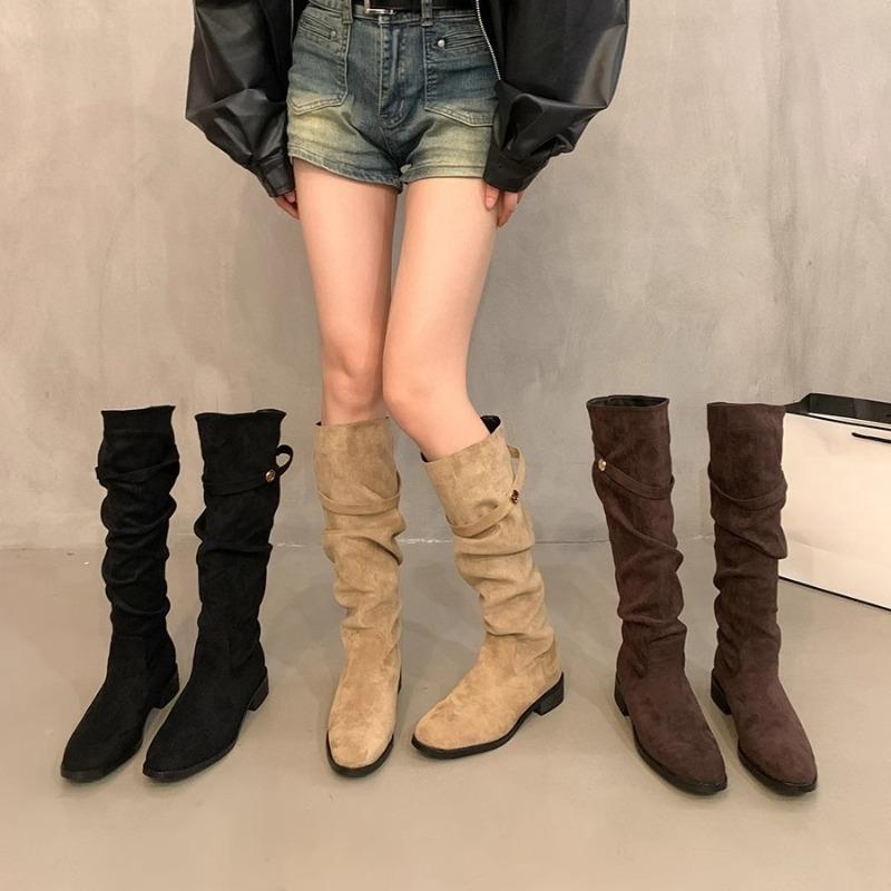 New Chunk-heeled Women's Shoes for Autumn and Winter, Versatile Long Boots