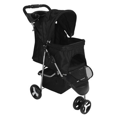 Cochecito para Mascotas Plegable Transpirable Malla Visible Carrito Transportador para Perros Gatos con Cesta de Almacenamiento y Portavasos