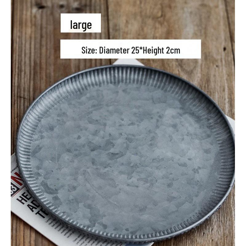 Bandeja de Bolo de Ferro Vintage Desgastado para Casamento e Decoração de Casa