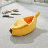 Cute Banana Cat Bed Plush Cozy Pet Cave Bed Semi-Enclosed Cat Hide Bed Fun Calming Bed for Puppies Cats Small Medium Sized Dogs