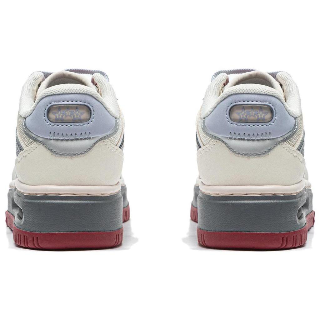 Li Ning Future C1 Abriebfeste Low-Top Skateboard-Schuhe Damen Weiß Silber AGCT500-2