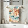 Fuzzy Seaside Lighthouse Bath Towel, Ocean Scenery, Soft Absorbent Quick Dry Towel for Beach And Shower