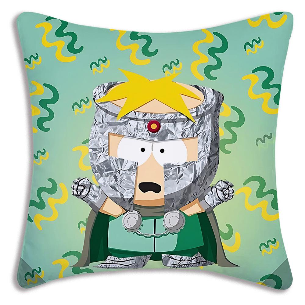Hot Funny Anime S-Souths Park Pillow Covers Cartoon Sofa Decorative Home Double-Sided Printing Short Plush Cute Cushion Cover