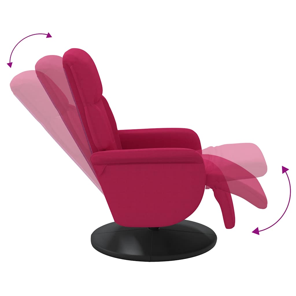 Recliner Chair with Footrest Burgundy Velvet