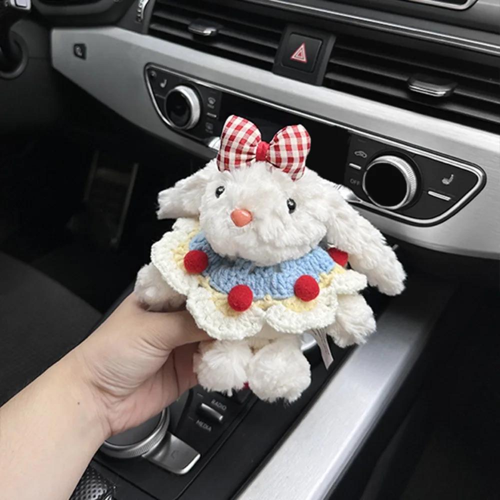 Cute Rabbit Doll Bag Pendant Dress Cartoon Hanging Decoration Bowknot Lop Ears Car Key Ring Gifts