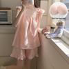 2026 Women’s Summer Pajama Set: Built-in Bra Cloud Cotton Camisole, Princess Style Sweet Home Wear