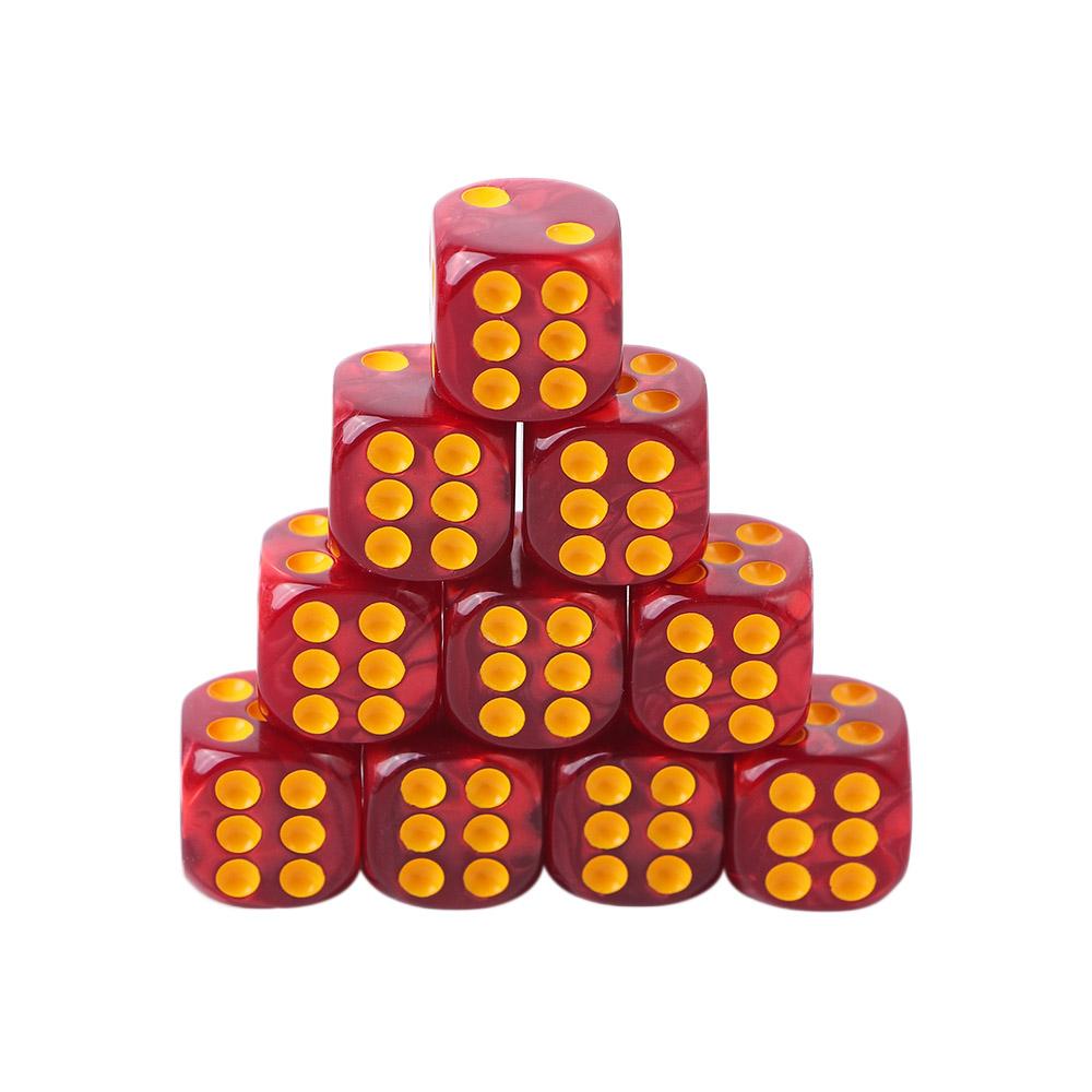 

19-міліметрові кубики для казино з лезами бритви та відповідними серійними номерами, прозорі, напівпрозорі D6 Royal Craps 10 Pcs red
