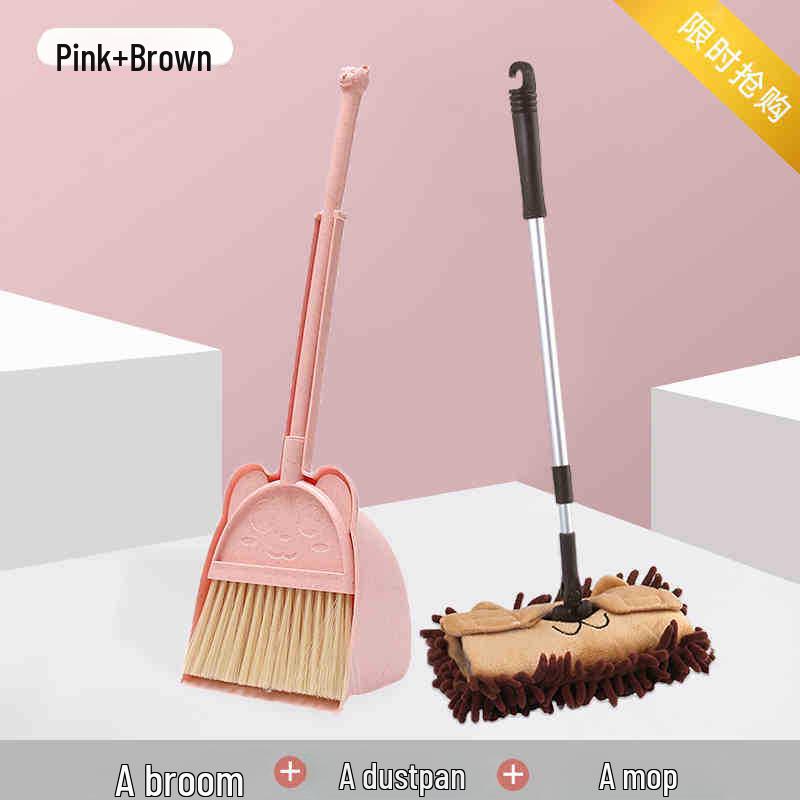 Children's Mini Broom & Dustpan Set - Soft Plastic Learning Tool