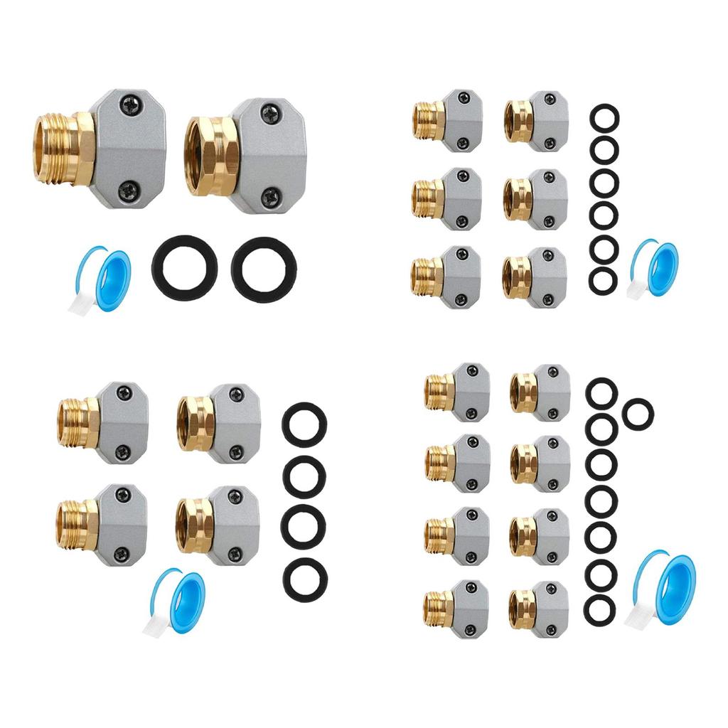 Hose Repair Kit Zinc Alloy Clamps Aluminum Water Hose End Repair Connectors