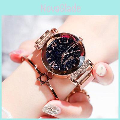 Fashionable Womens Bracelet Watch With Timeless Starry Sky Design And Alloy Case