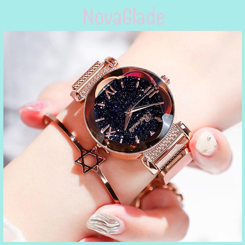 Fashionable Womens Bracelet Watch With Timeless Starry Sky Design And Alloy Case
