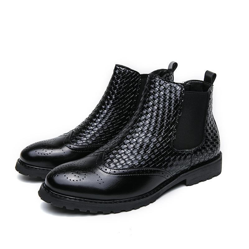 

Кожаные ботинки для мужчины Натуральная кожа Ботинки большого размера Высококачественные дизайнерские формальные ботинки Повседневные ботинки Деловые 46 чёрный