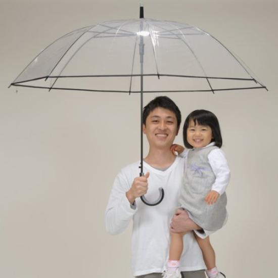 Transparent vinyl POE jump jumbo large rain umbrella umbrella, 70cm, non-slip, umbrella, size, [LIEBEN-0641]