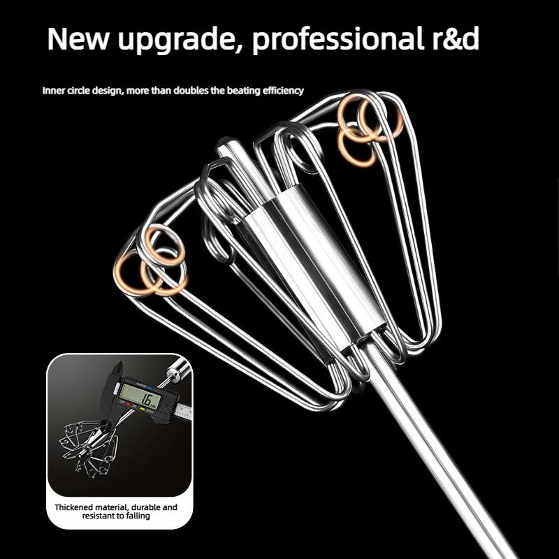 316 Stainless Steel Semi-Automatic Egg Beater, Household Manual Egg Whisk, Handheld Cake Baking Tool