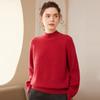 Women's Cashmere Pullover: Loose Fit, Thick 7-Gauge, Half-High Collar, Solid Color Knitwear Sweater for Autumn/Winter.
