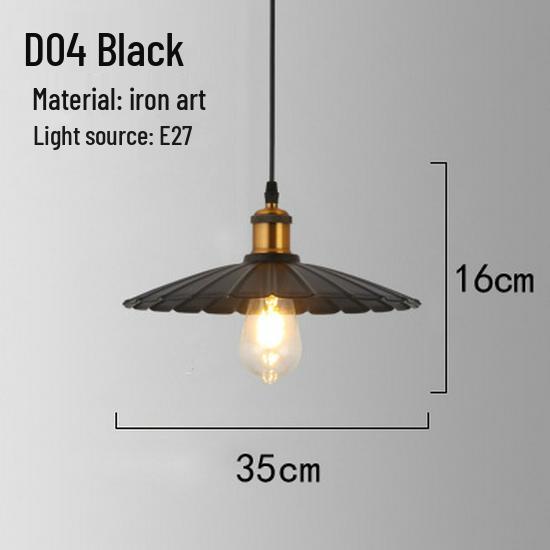 Retro Industrial Wrought Iron Pendant Lamp - Minimalist Style for Bars, Hotels, and Restaurants