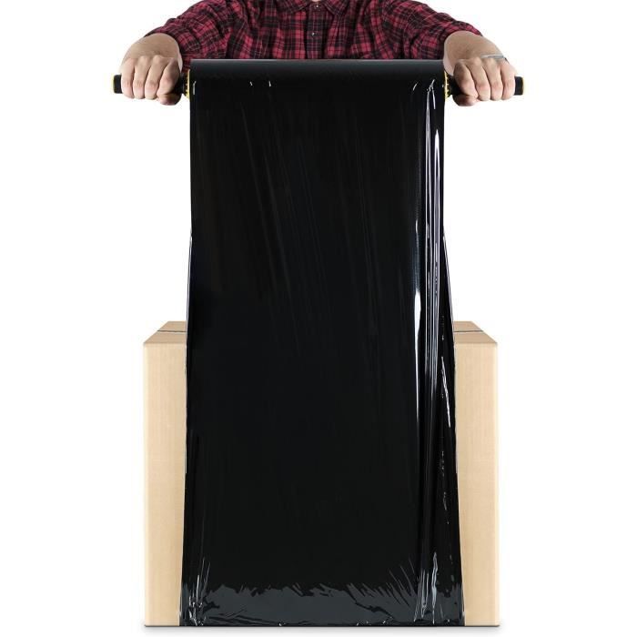 Film étirable - rago - noir - 130m - 850g - résistant à l'humidité et à la déchirure