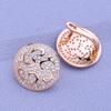 LSOOYH Clip Earrings Rose Gold Color Fashion Earring For Women Round Cubic Zirconia Hollow Stud Earrings Jewelry