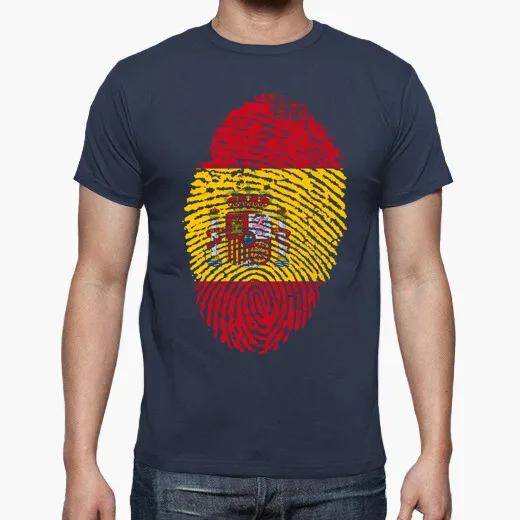 

Unique Spain Flag Fingerprint TShirt Summer Cotton ONeck Short Sleeve Mens T Shirt New S3XL 4XL